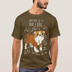 Camiseta Anatomía de perros blancos y rojos en el Bulldog i