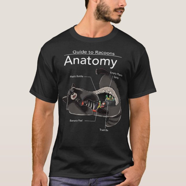 Camiseta anatomía de raccoons (Anverso)