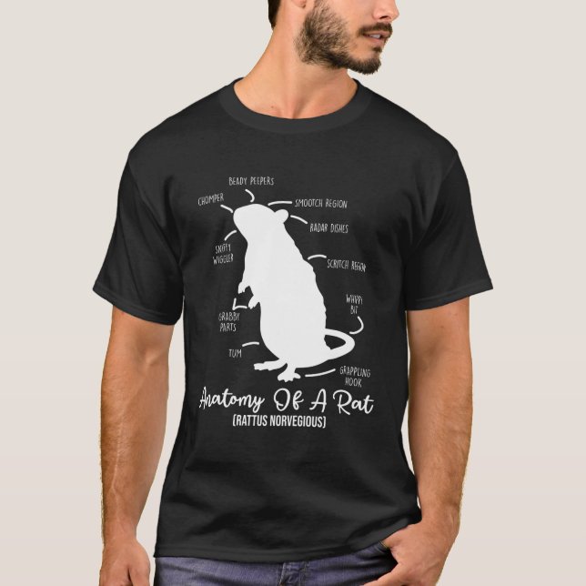 Camiseta Anatomía De Rata Para Los Propietarios De Ratas Y  (Anverso)