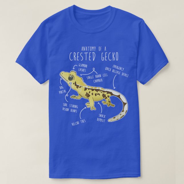 Camiseta Anatomía de Reptiles Gecko Lizard Crested 1 (Diseño del anverso)