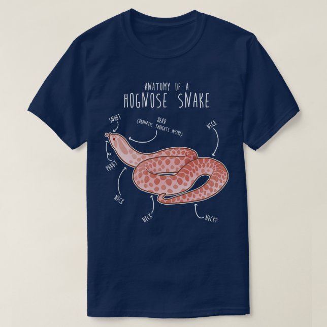 Camiseta Anatomía de serpiente rosada pastel Hognose (Diseño del anverso)