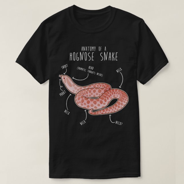Camiseta Anatomía de serpiente rosada pastel Hognose (Diseño del anverso)