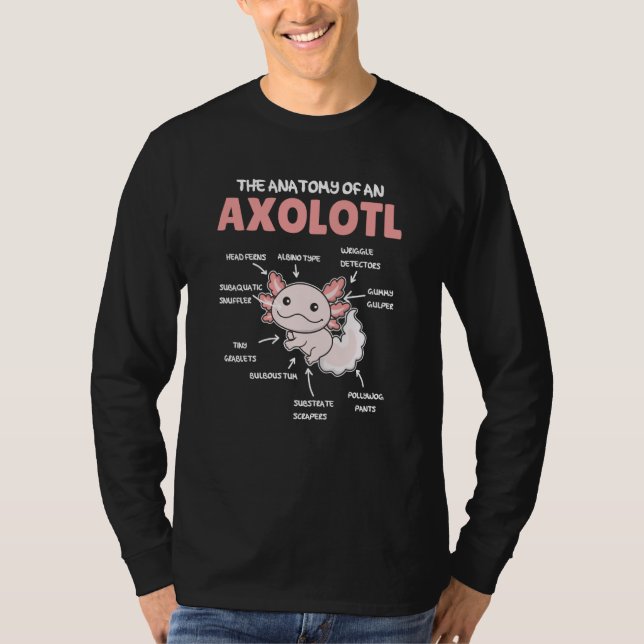 Camiseta Anatomía de un Ajolote Explicación dulce ajolote   (Anverso)
