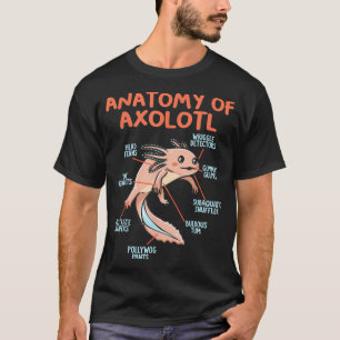 Camiseta Anatomía de un Ajolote Salamandra Mexicana 