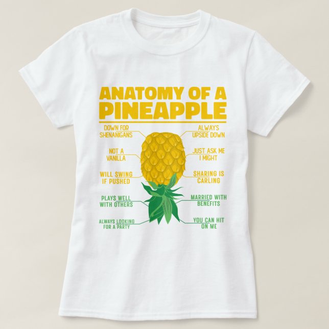 Camiseta Anatomía De Un Amante De La Piña Graciosa Amante D (Diseño del anverso)