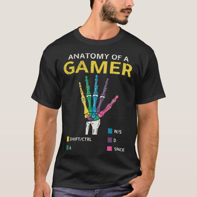 Camiseta Anatomía De Un Amante De Los Videojuegos Jugadores (Anverso)
