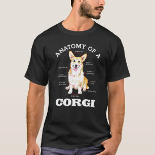Camiseta Anatomía De Un Animal De Cachorro Corgi Cute Masco