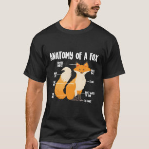 Camiseta Anatomía De Un Animal Divertido De Fox Cute Sweet 