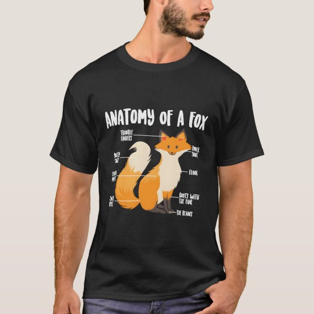Camiseta Anatomía De Un Animal Divertido De Fox Cute Sweet  (Anverso)