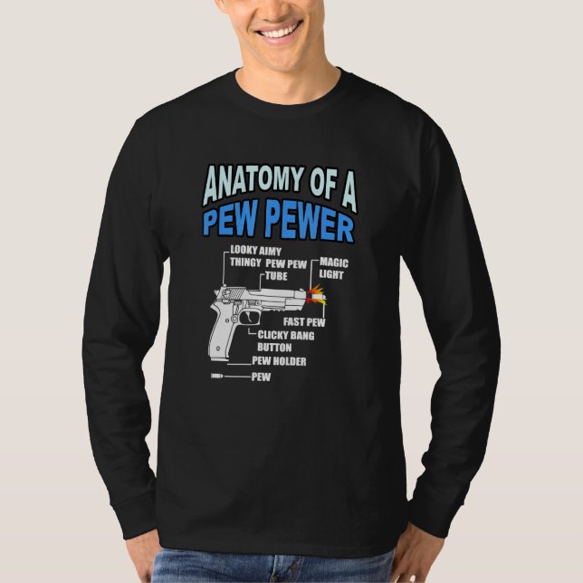 Camiseta Anatomía De Un Arma De Ammo De Alquiler De Pew _5 (Anverso)
