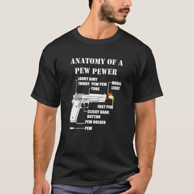 Camiseta Anatomía De Un Arma De Ammo De Alquiler De Pew _9 (Anverso)