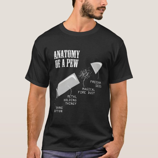 Camiseta Anatomía De Un Arma De Arma De Arma De Arma De Arm (Anverso)