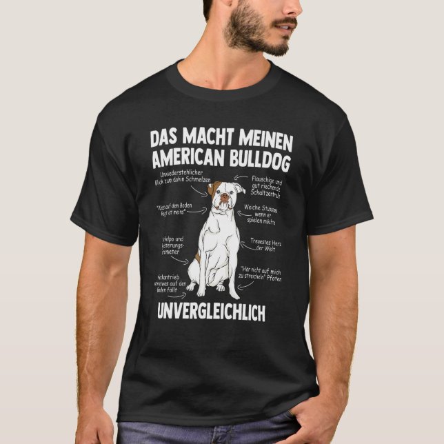 Camiseta Anatomía De Un Bulldog Estadounidense (Anverso)