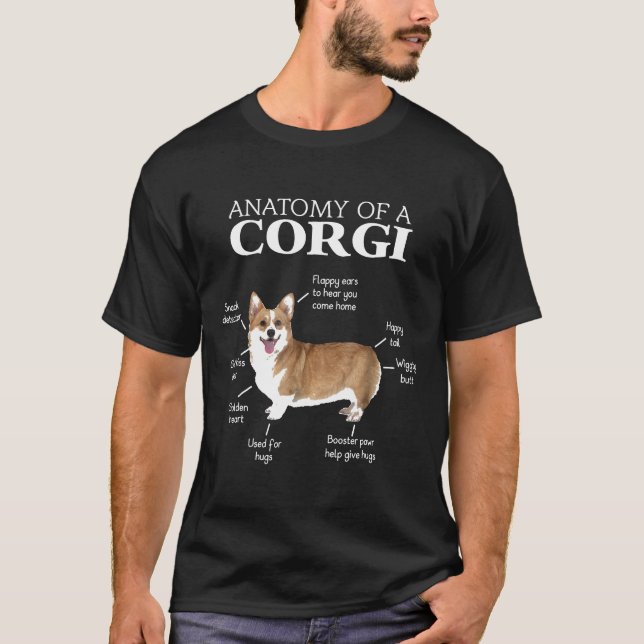 Camiseta Anatomía De Un Cachorro Corgi Corgis (Anverso)