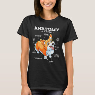 Camiseta Anatomía De Un Cachorro De Perro Corgi Funny