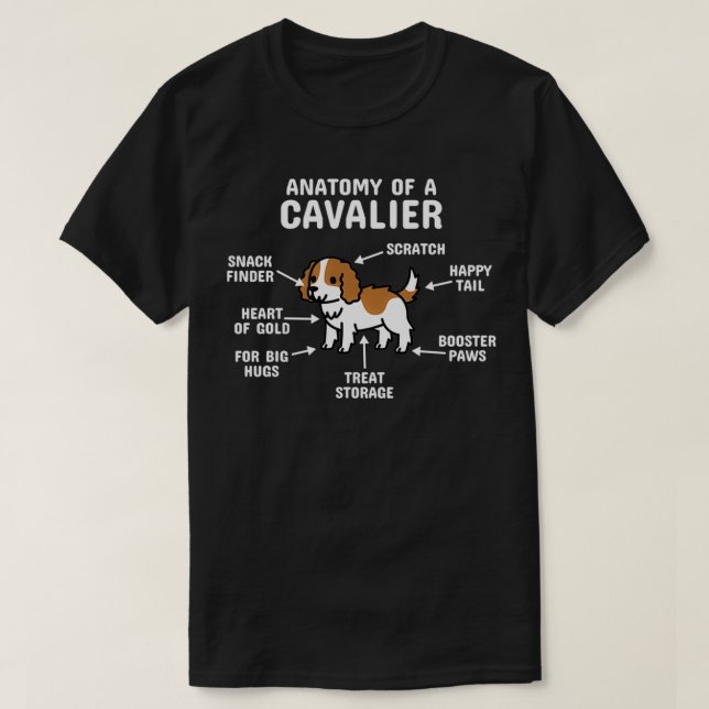 Camiseta Anatomía De Un Cavalier Rey Carlos Spaniel Perro P (Diseño del anverso)