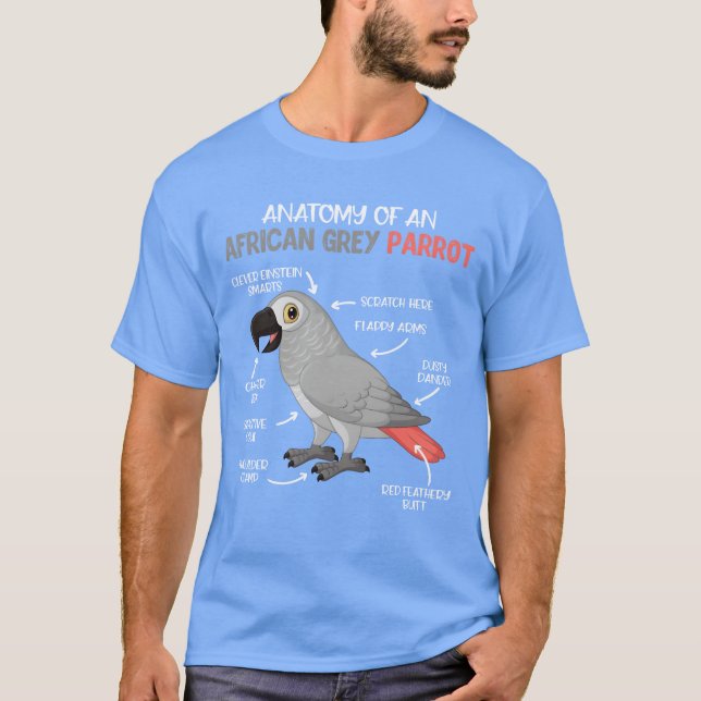 Camiseta Anatomía de un chica amante de los pájaros grises (Anverso)