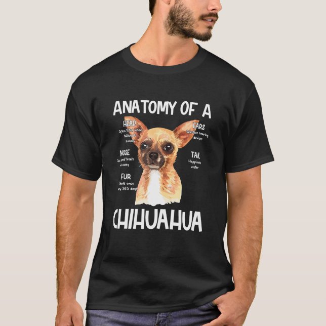Camiseta Anatomía De Un Chihuahua Para Los Amantes Del Perr (Anverso)