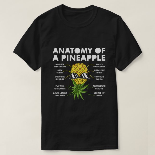 Camiseta Anatomía De Un Cisjordano De Piña Funny UpsideDown (Diseño del anverso)