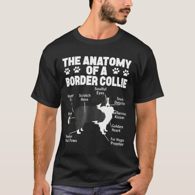 Camiseta Anatomía De Un Collie Fronterizo (Anverso)