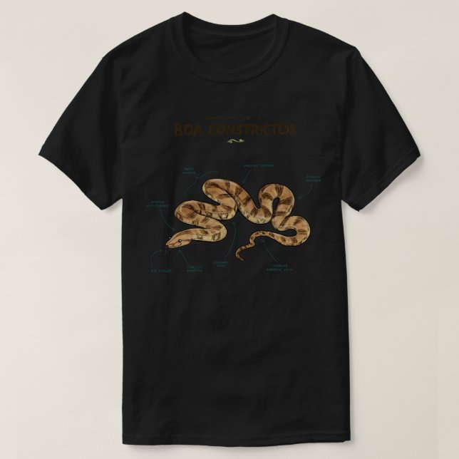 Camiseta Anatomía de un constrictor de Boa (Diseño del anverso)