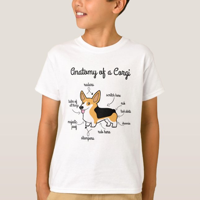 Camiseta Anatomía de un Corgi (Anverso)