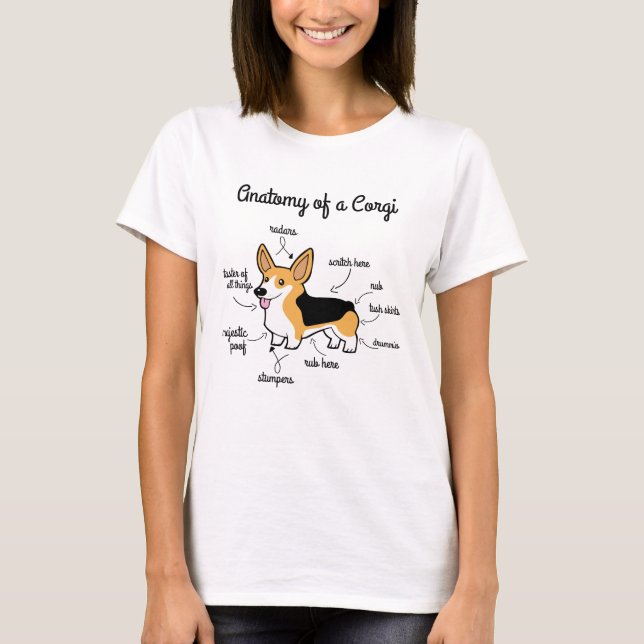 Camiseta Anatomía de un Corgi (Anverso)
