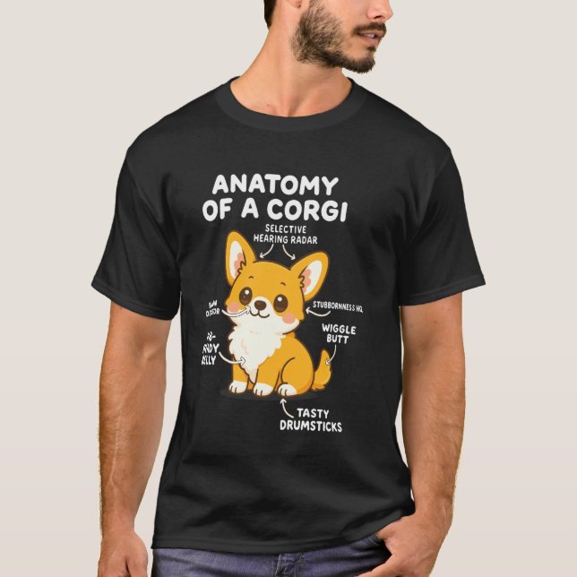 Camiseta Anatomía De Un Corgi (Anverso)