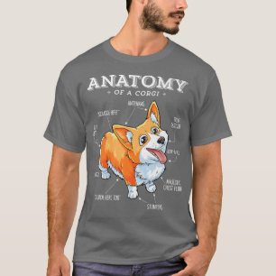 Camiseta Anatomía de un Corgi, Cachorro de Perro Gracioso, 