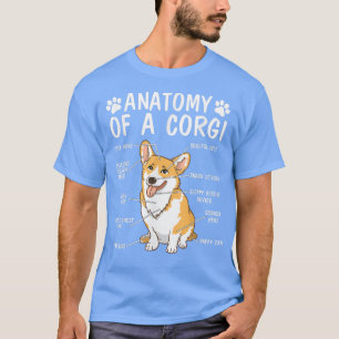 Camiseta Anatomía De Un Corgi Corgi Corgi Perro Divertido C