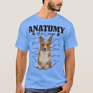 Camiseta Anatomía De Un Corgi Corgi Corgi Perro Divertido C