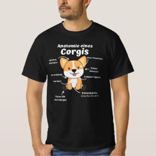 Camiseta Anatomía De Un Corgi Cute Perros Gracioso Cachorro