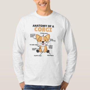 Camiseta Anatomía De Un Corgi Cute Perros Gracioso Cachorro