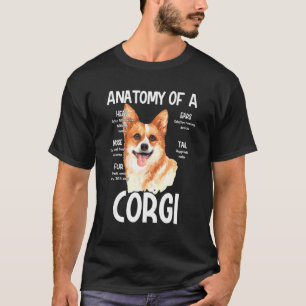 Camiseta Anatomía De Un Corgi Para Oído De Cabeza De Perro
