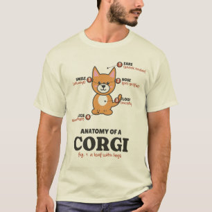 Camiseta Anatomía de un diagrama divertido de perro Corgi