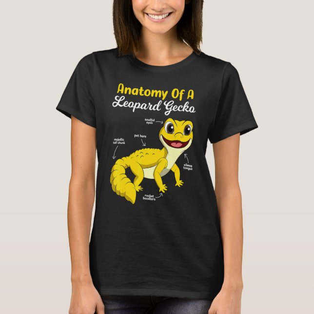 Camiseta Anatomía De Un Dínosaurio De Gecko Leopardo Como M (Anverso)