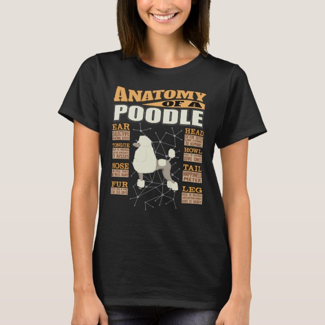 Camiseta Anatomía De Un Diseño De Poodle Gracioso (Anverso)