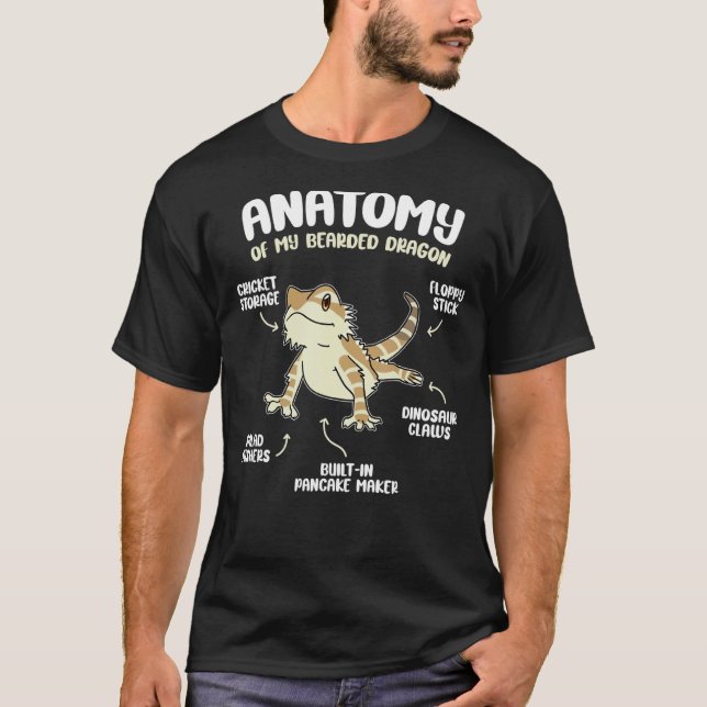 Camiseta Anatomía De Un Dragón Con Barba Para Reptile (Anverso)