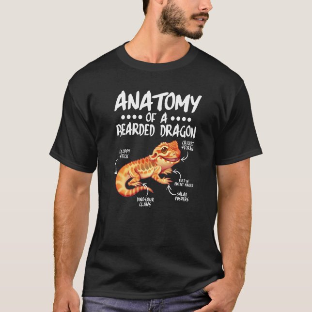 Camiseta Anatomía De Un Dragón Con Barba Para Reptile (Anverso)