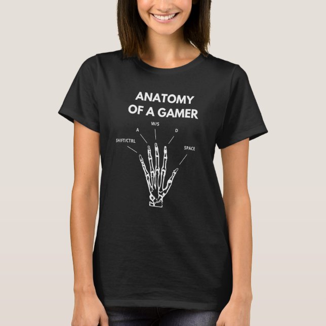 Camiseta Anatomía De Un Esqueleto De Mano Jugadora (Anverso)