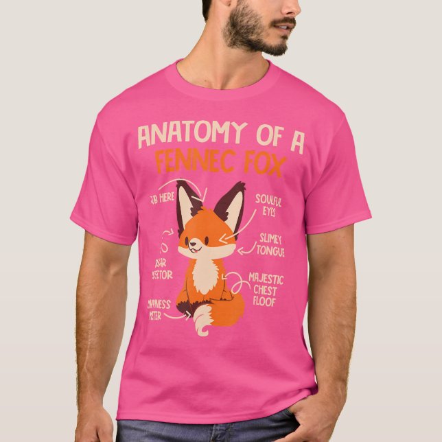 Camiseta Anatomía De Un Fennec Fox Cute Fox Lover Fennec Fo (Anverso)