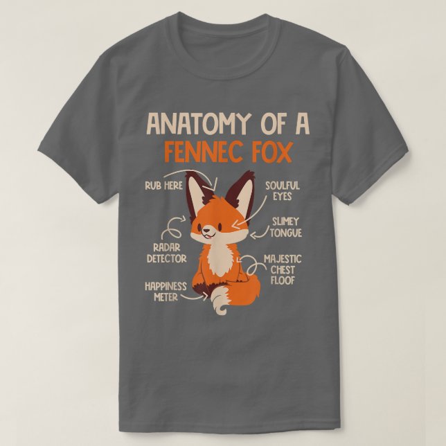 Camiseta Anatomía De Un Fennec Para Los Fennec Fennec Fu Cu (Diseño del anverso)