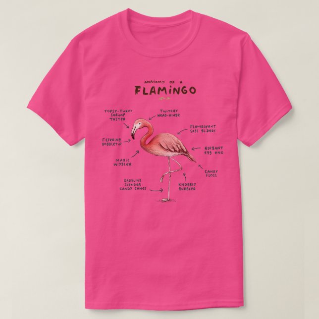 Camiseta Anatomía de un flamenco (Diseño del anverso)