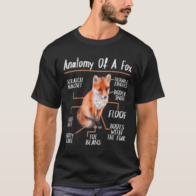 Camiseta Anatomía De Un Fox Rojo De Regalo De Fox (Anverso)