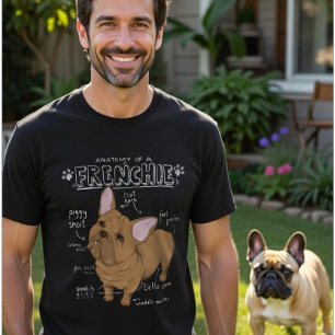 Camiseta Anatomía de un Frenchie - Bulldog Francés Divertid