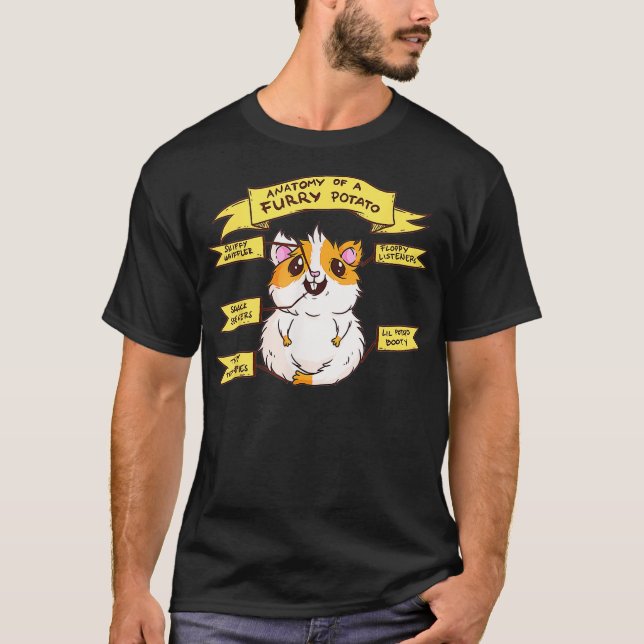 Camiseta Anatomía De Un Gato De Cerdo Guineano Gracioso (Anverso)