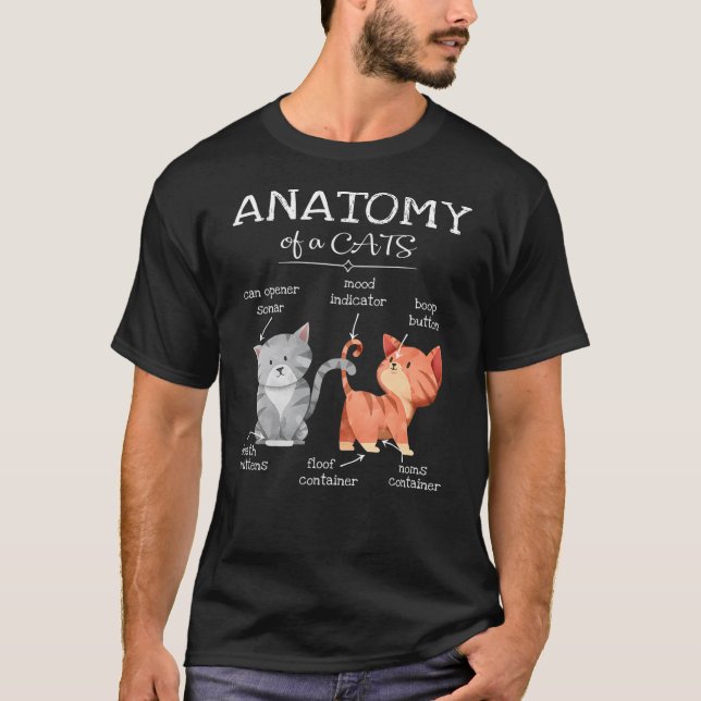 Camiseta Anatomía De Un Gato Gato Gato Gato Gato Gatito Gat (Anverso)