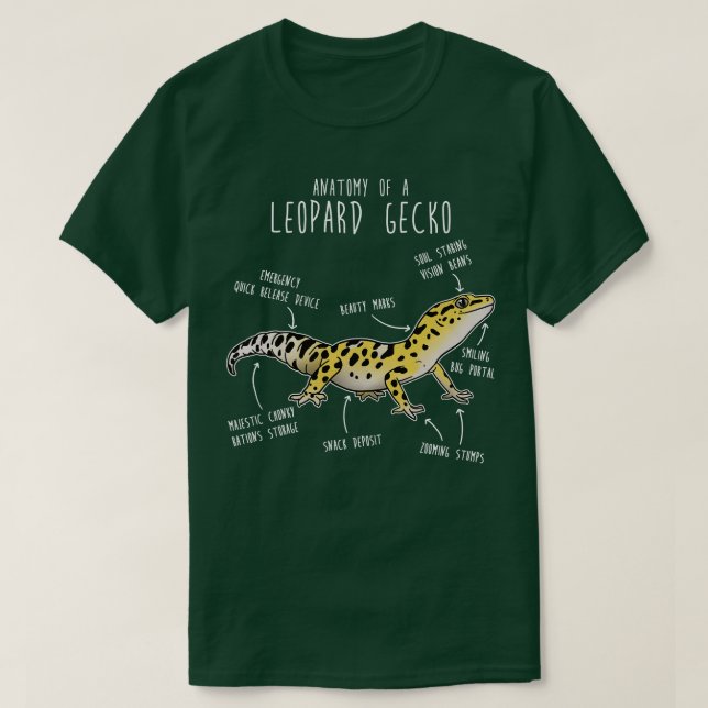 Camiseta Anatomía de un Gecko leopardo (Diseño del anverso)