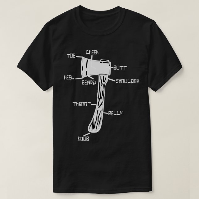 Camiseta Anatomía de un hacha 3 (Diseño del anverso)