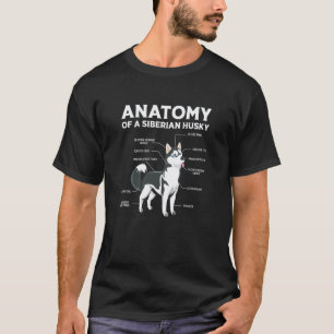 Camiseta Anatomía de un Husky Siberiano Anatomía Perro Husk
